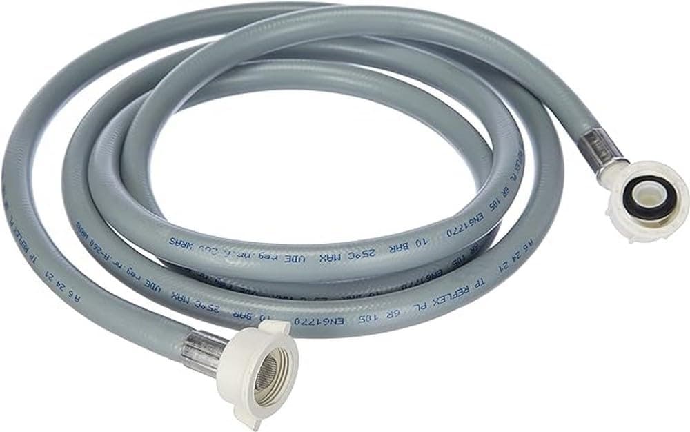 Xavax Cold Water Inlet Hose 2.5 m (Universal Hose for Dishwasher, Washing Machine, Connection 3/4 Inch (1.91 cm) Straight/Angled 90° Angle) Grey