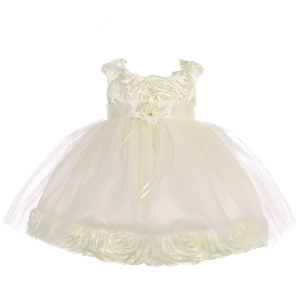 Blossom Flower Satin Infant Girl Birthday Dress S-XL