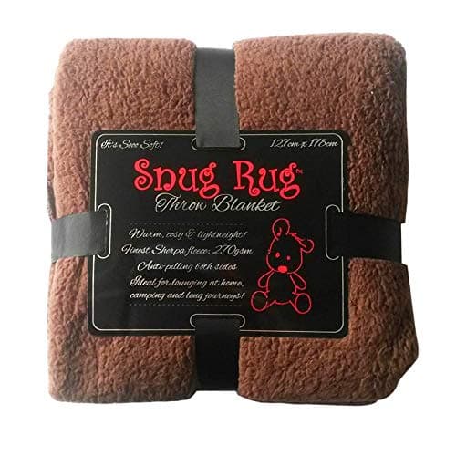 KUGIN Sherpa Throw Blanket for Couch Brown- Lightweight Cozy Sofa Bed/Couch Throw for Beds Office Lap