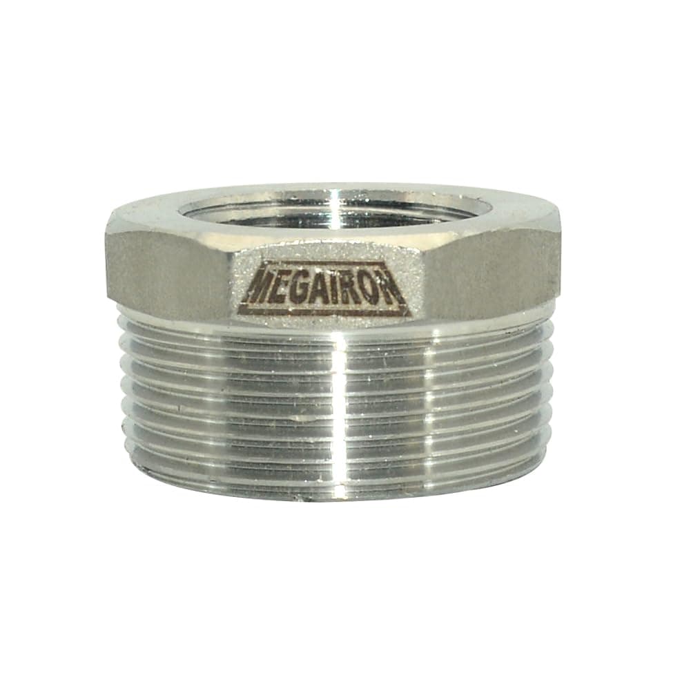 1-1/2" Male NPT to 1" Female NPT Female Reducing/Reducer Bushing Pipe Fitting,Adapter,Stainless Steel SS 304 Hex Bushing
