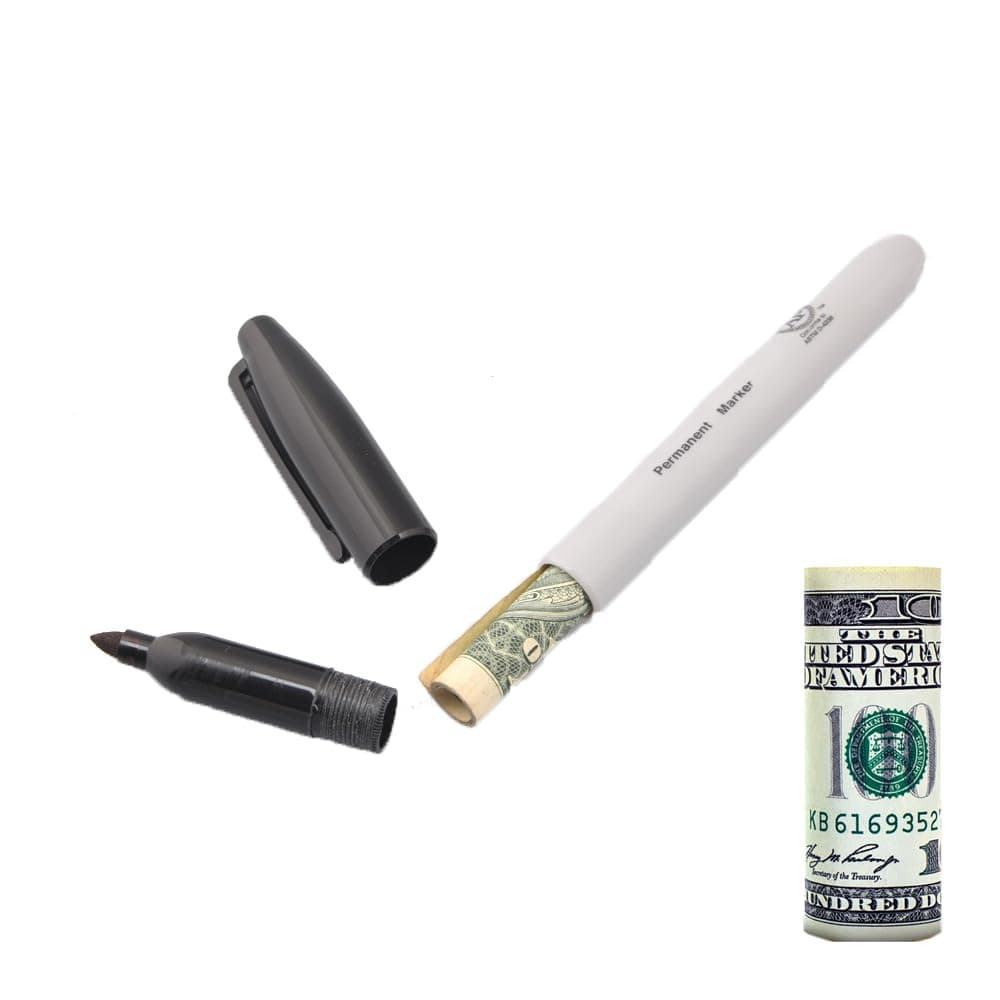 Fake Pen Diversion Safe - Hidden Secret Compartment Decoy Sharpie Safe to Hide Money, Jewelry in Plain Sight - Small Container for Valuables Storage - Hiding Marker Hider