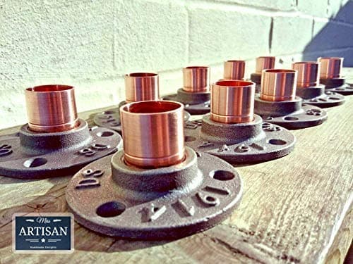 4 x 22mm Copper Cast Iron Floor/Wall Flange Pipe Mount Fits 22mm Copper Pipe - Custom Pipe Furniture Fittings