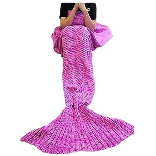Mermaid Blanket, Mermaid Tail Blanket Soft All Seasons,Sofa Quilt Living Room Super Sleeping Bags(Adult Pink)