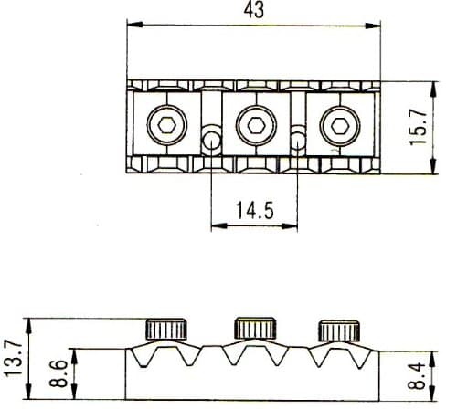 43mm Floyd Rose Locking Nut in gold including screws and wrench