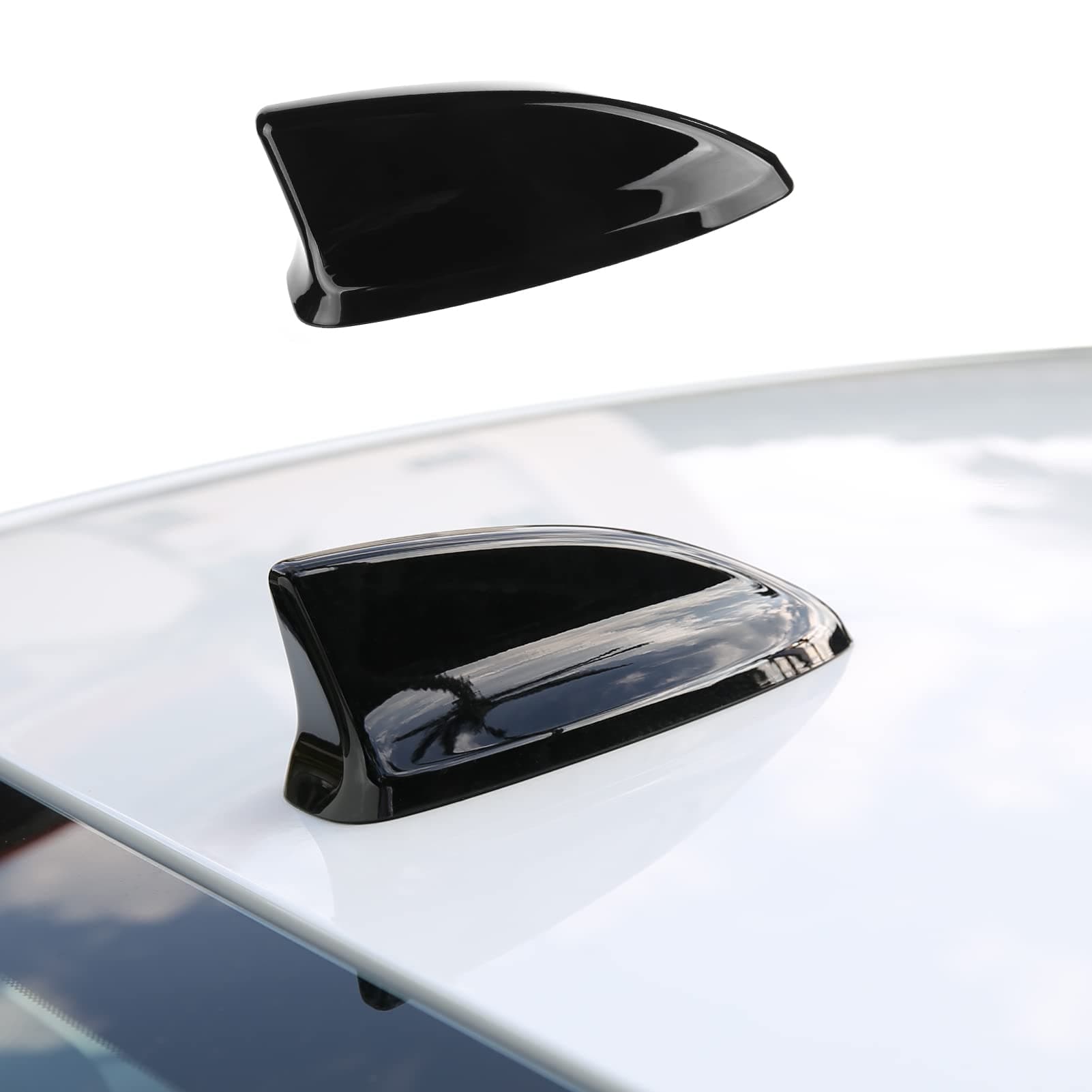 CKE Compatible with Honda Civic 2022-2026 for CR-V HR-V Accord 2023-2026 Accessories Car Shark Fin Antenna Topper Roof Aerial Cover Trim -Glossy Black