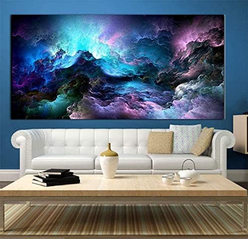 5D Diamond Painting by Number Kits,Large Size,Full Drill,Yolaga DIY Rhinestone Embroidery Color Cloud Mosaic Art Cross Stitch Craft for Home Wall Decor,Square Drill,50x100cm