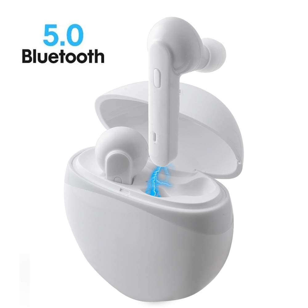 Amposei Wireless Earphone,QLS Noise Cancelling TWS Bluetooth 5.0 Headphone with Mic HIFI Stereo Sound and Portable Charging Case Waterproof Mini Sport Bluetooth Headset