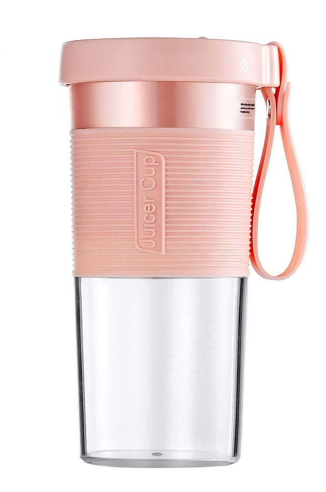 Mini Portable Blender, Hengweiuk Personal Blender Rechargeable Juicer Cup Non-Slip Electric Fruit Mixer/USB Juice Blender 3 Super-Sharp Stainless Steel Blade Baby Travel 600ML (Pink)