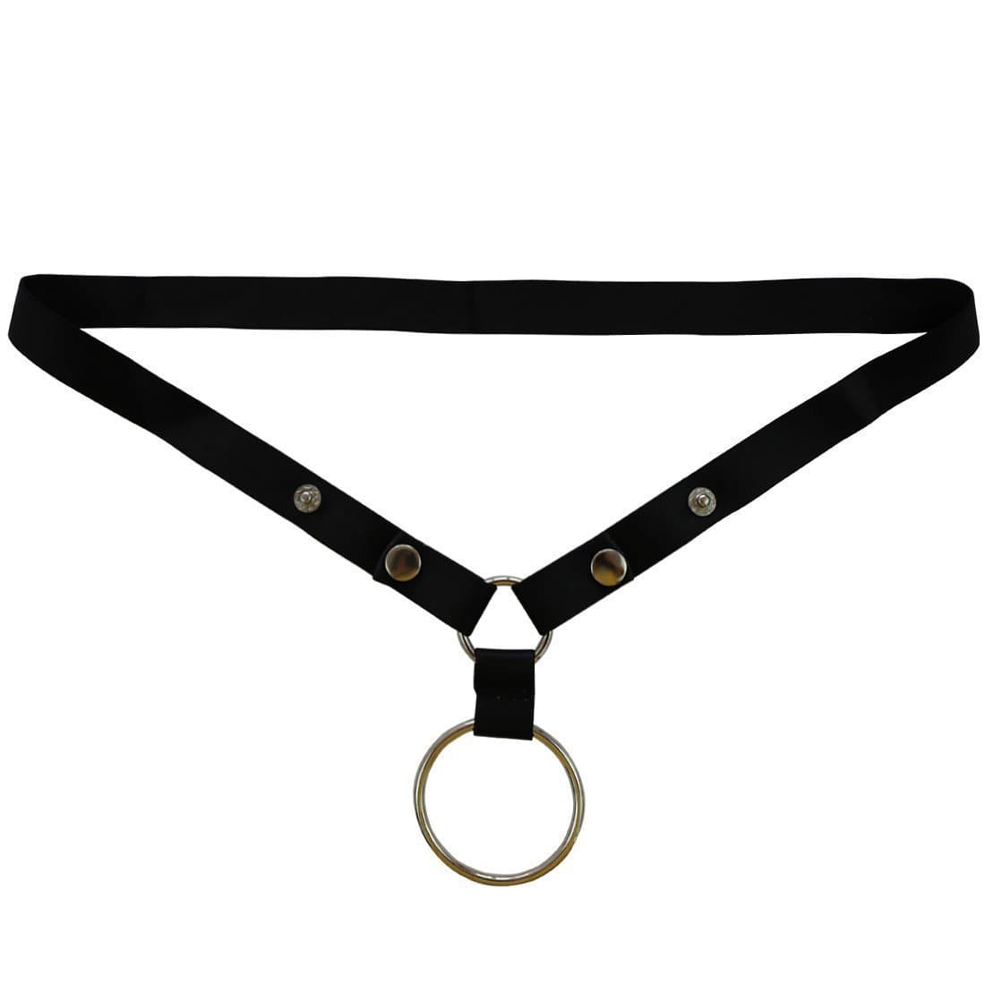 iEFiEL Men O Ring Lifter Snap Enhance G-String Bikini Support Underwear Black One Size