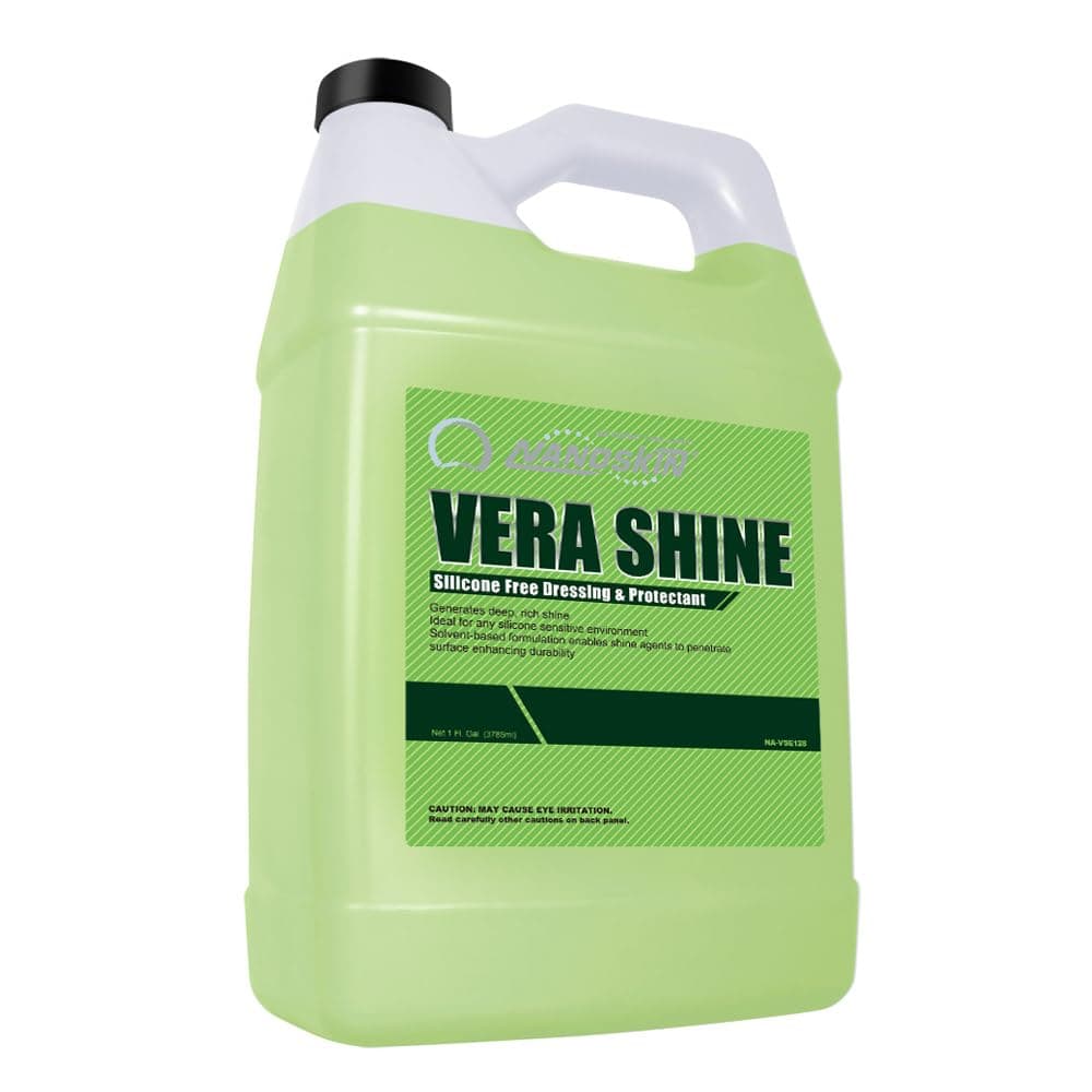 Nanoskin Vera Shine Silicone-Free Dressing & Protectant 1 Gallon – Solvent-Based High Gloss, Body Shop Safe Tire & Trim Dressing, VOC Compliant, Fast Dry, Long-Lasting Vinyl Plastic Rubber Shine