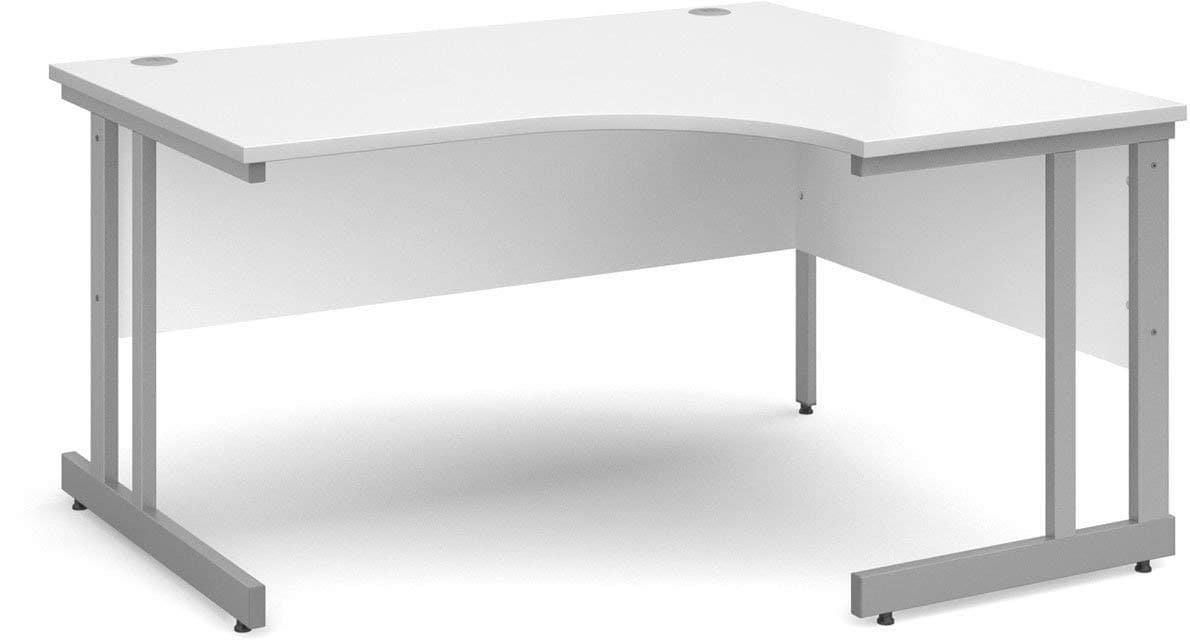 DSK Momento 1400mm Right Hand Ergonomic Desk - White