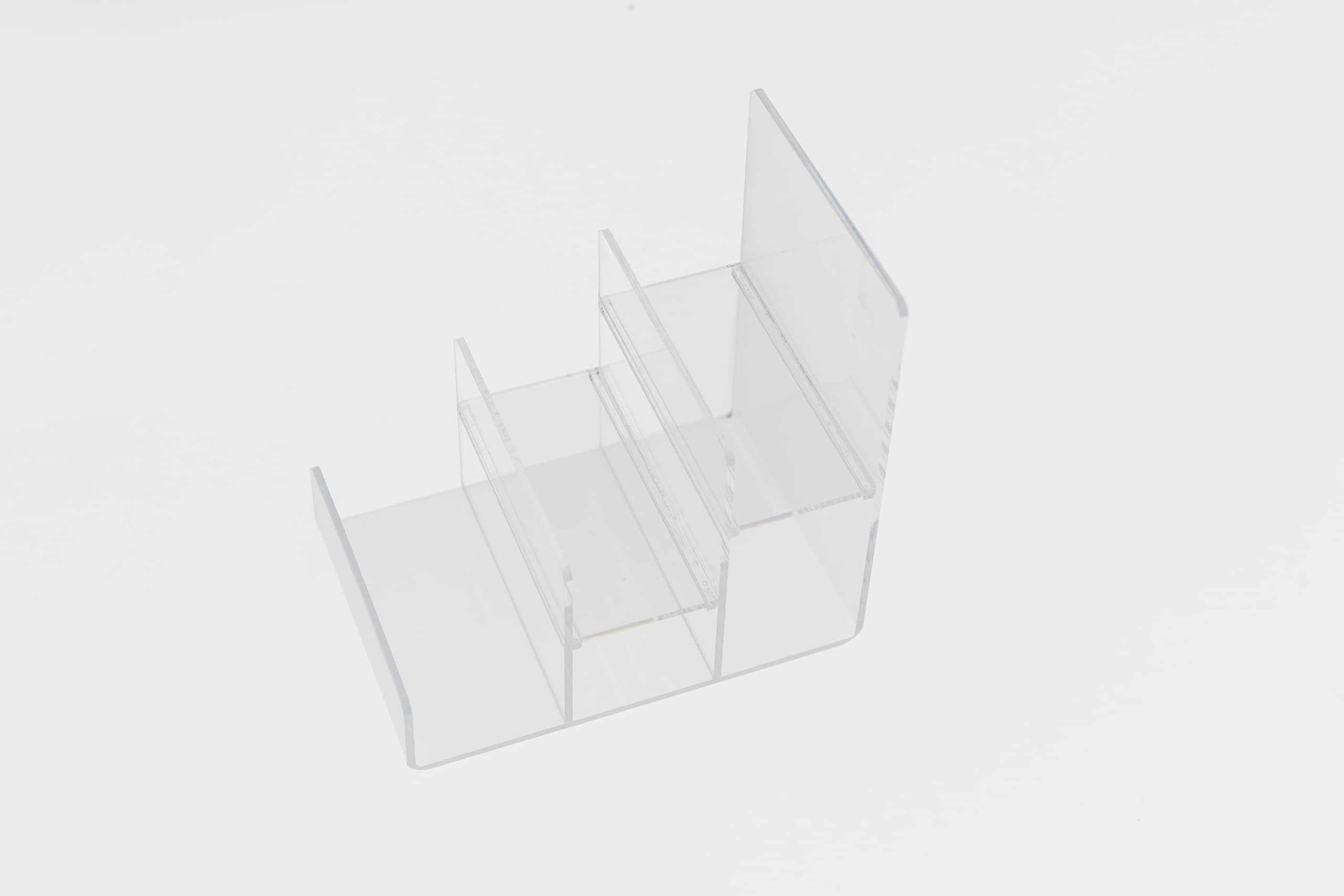 Acrylic Wallet Display Stand Holder Acrylic Jewelry Display Riser Shelf Showcase Fixtures (3-tier)