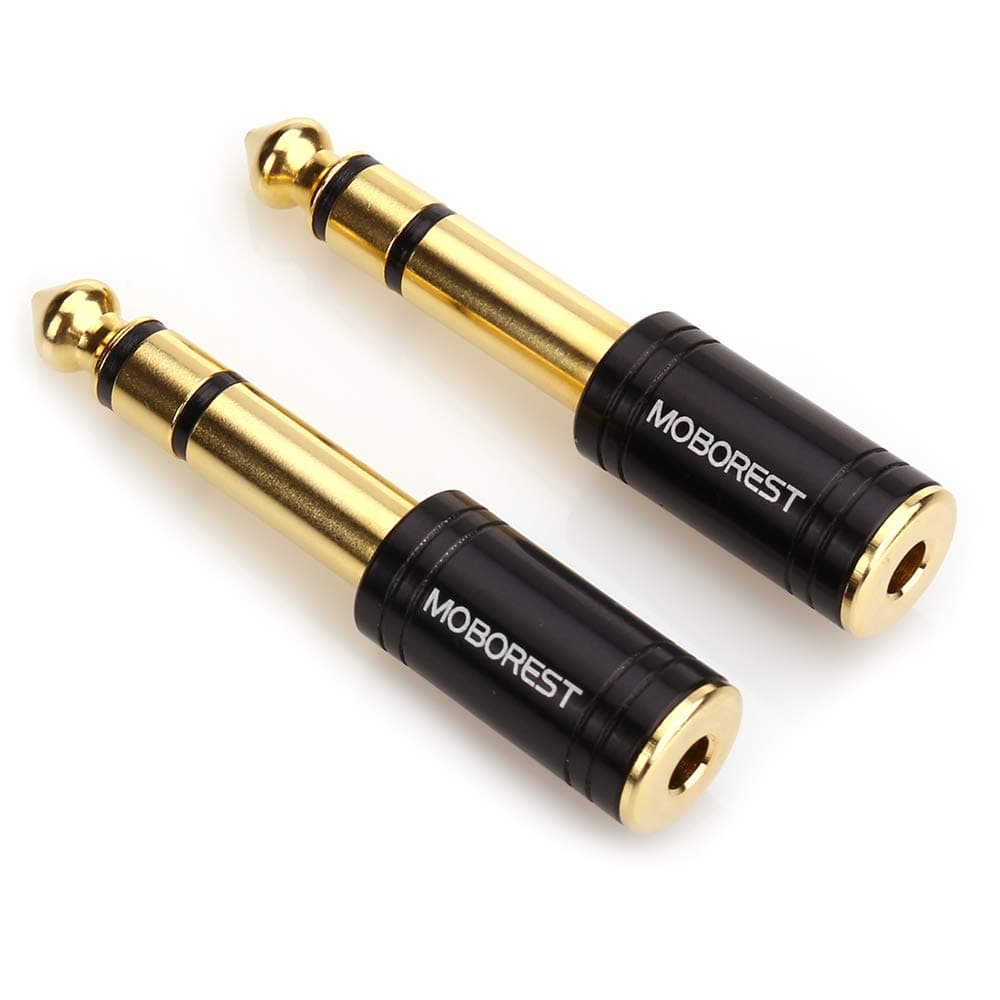 MOBOREST 3.5mm to 1/4" Adapter - Authentic Genuine Universal 6.35mm Pure Copp...
