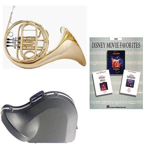 Band Directors Choice Single French Horn in F - Disney Movie Favorites Pack; Includes Student French Horn, Case, Accessories & Disney Movie Favorites Book