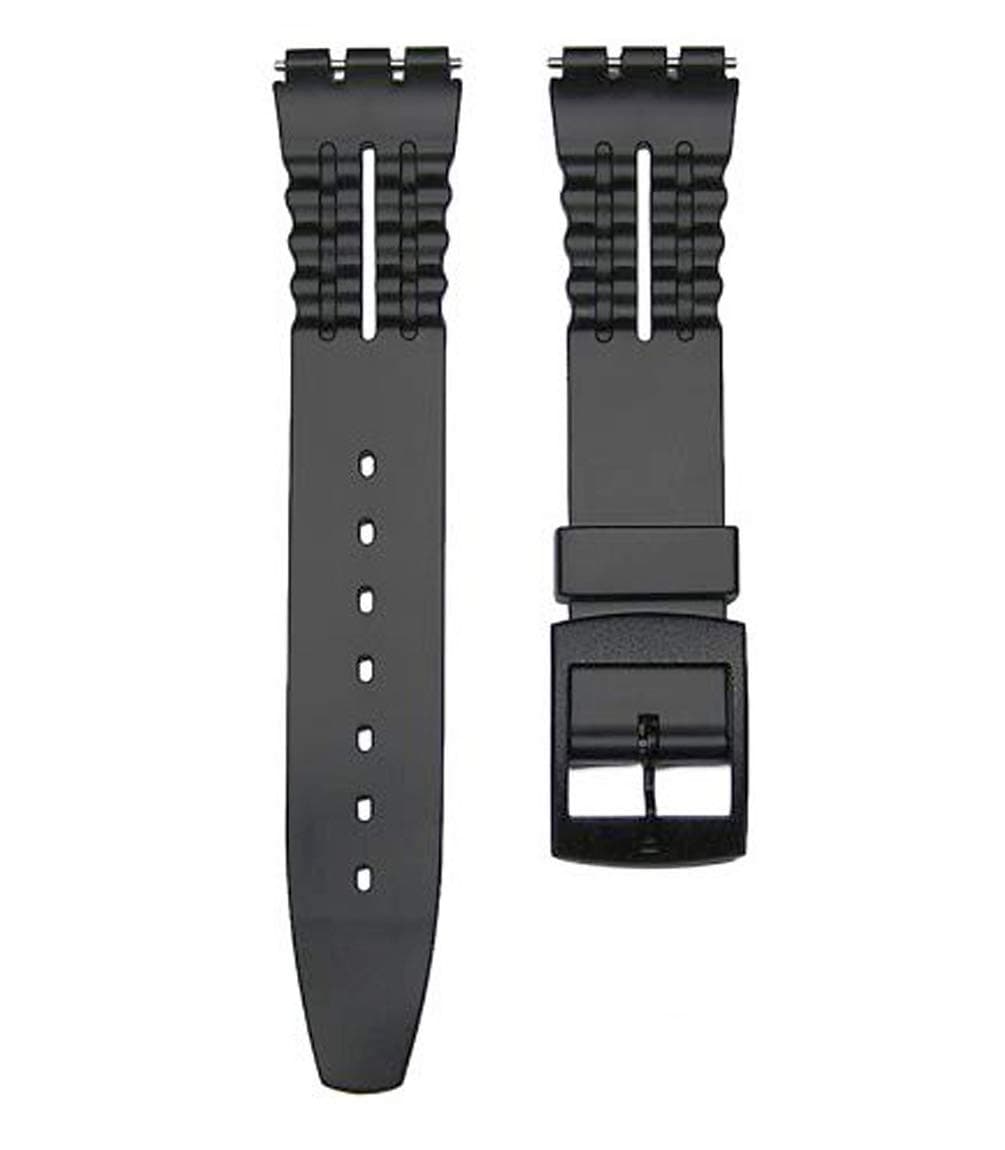17mm Black Replacement Watch Band Compatible with Standard Gents Swatch Watch