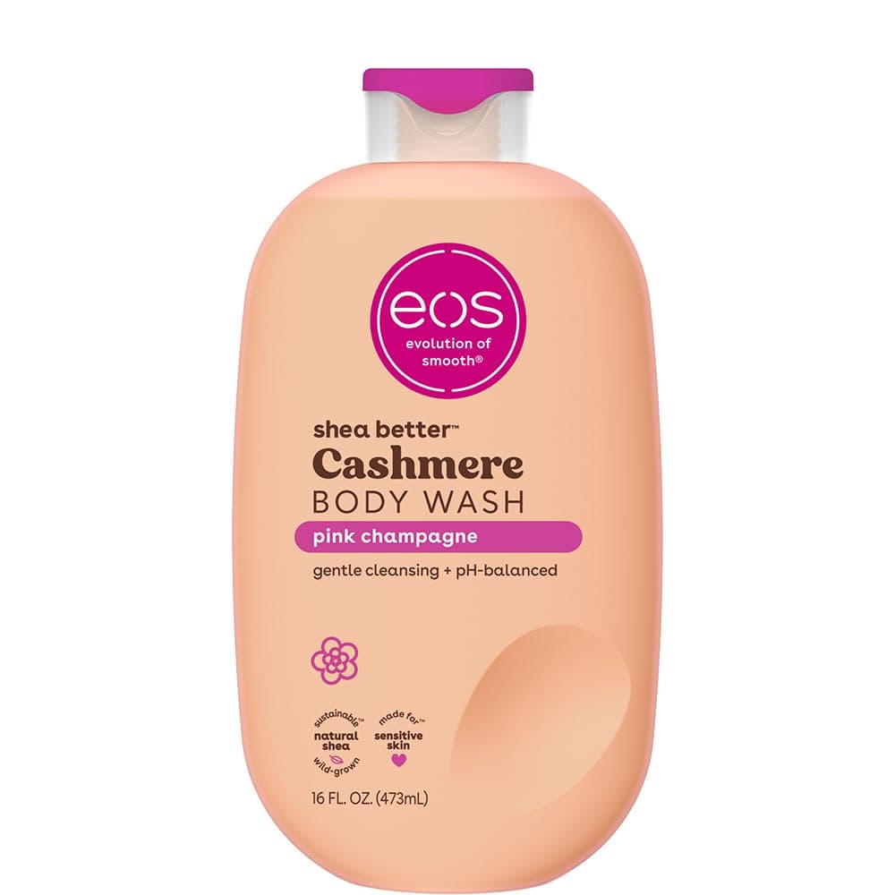 Cashmere Body Wash – Pink Champagne, Moisturizing Body Wash, Creamy Gel Formula, with Shea Butter, Glycerin, Vitamin E, pH Balanced, Sensitive Skin, Vegan, 16 fl oz
