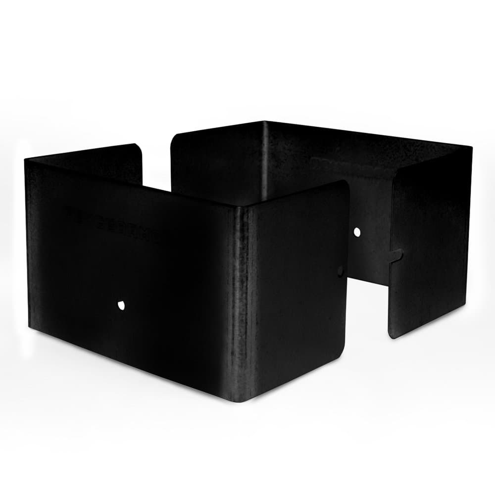 Fence Armor Galvanized Steel Post Protectors | 1 Pair of Black 5.5” x 5.5” Commonly Known as 6x6 | Fence & Mailbox Post Guard from String Trimmer Damage (FA6x6WBMB)
