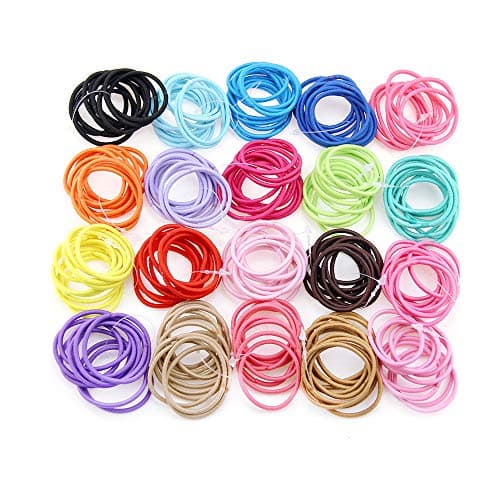 Miuance 200 PCS Girls Hair Ties for Ponytail Stretchy Elastic Hair Ropes Rubber Bands Styling Accessories for girls Teens Adults