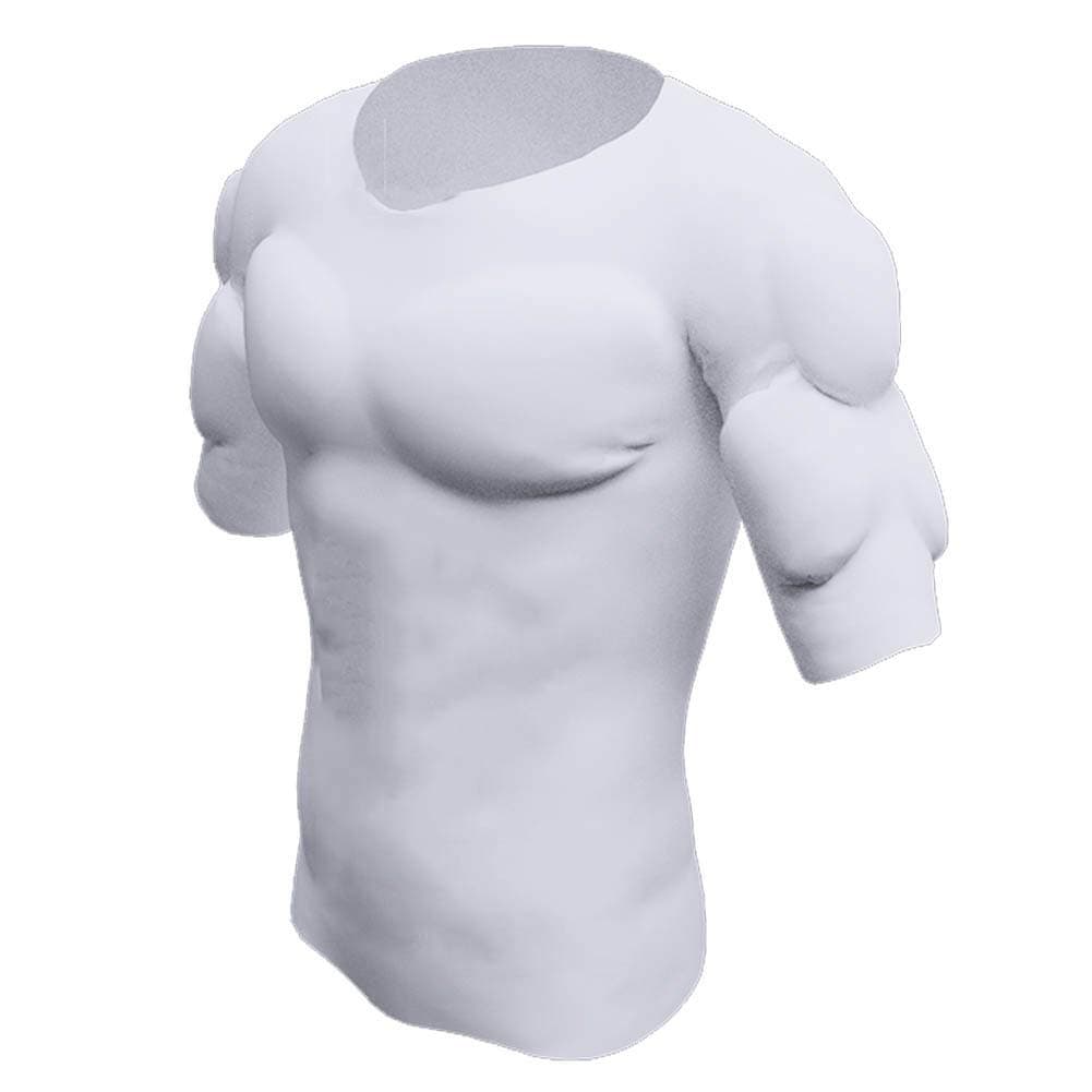 - Men Shaper False Muscle Chest T-Shirt Fake Shoulders Padded Underwear Compression T-Shirts
