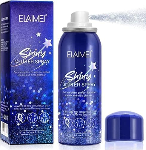 HANYWIL Body Glitter Spray for Hair, Body, and Clothes - Quick-Drying, Long-Lasting Shiny Spray for Stage Makeup and Festival Rave 2.11Fl Oz