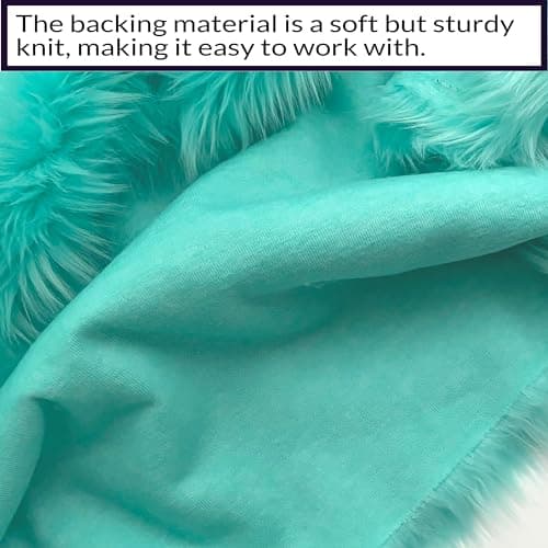 Bianna Creations | Faux Fur Fabric Ultra Soft Deluxe Plush Shaggy Squares | Craft, Sewing, Props, Costumes, Decoration (Aruba Blue, 12x12 inches)