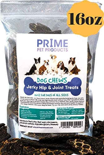 Healthy Jerky Dog Treats Made in USA - Source of Glucosamine Hip & Joint Supplement for Dogs - Best Grain Free Treat for Pain Relief - Beef Liver Formula All Breeds - No Corn, Soy or Wheat