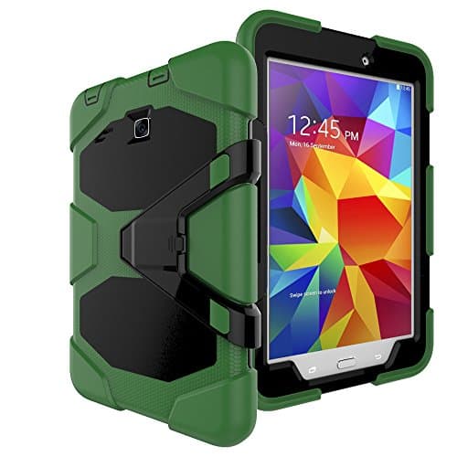 BAUBEY Samsung Galaxy Tab E 8.0" T377 Case,Rugged Kickstand Stand Heavy Duty Kids Proof Protective Case with Built-in Screen Protector for Samsung Galaxy Tab E 8.0 SM-T377 [2016] SM-T377 , Army