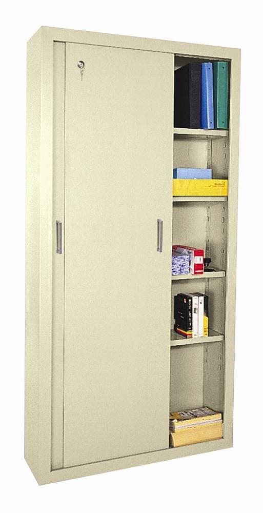 Sliding 2 Door Storage Cabinet Color: Putty