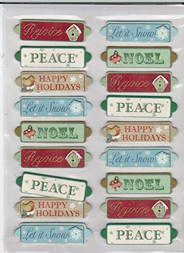 3d Christmas Stickers - Country Christmas Tags Chipboard
