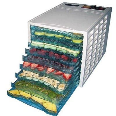 SamsonGreen G4U FD10T 10-Tray Food Dehydrator with 40-hour Digital Timer - White
