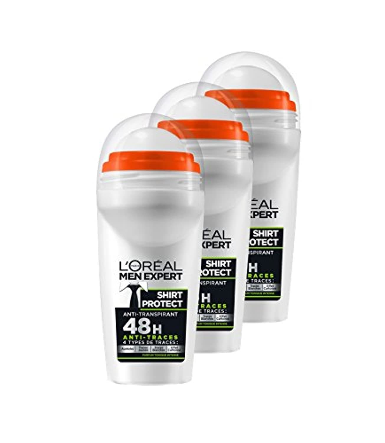 L'Oréal Men’s Expert Shirt Protect Deodorant Ball, Pack of 3