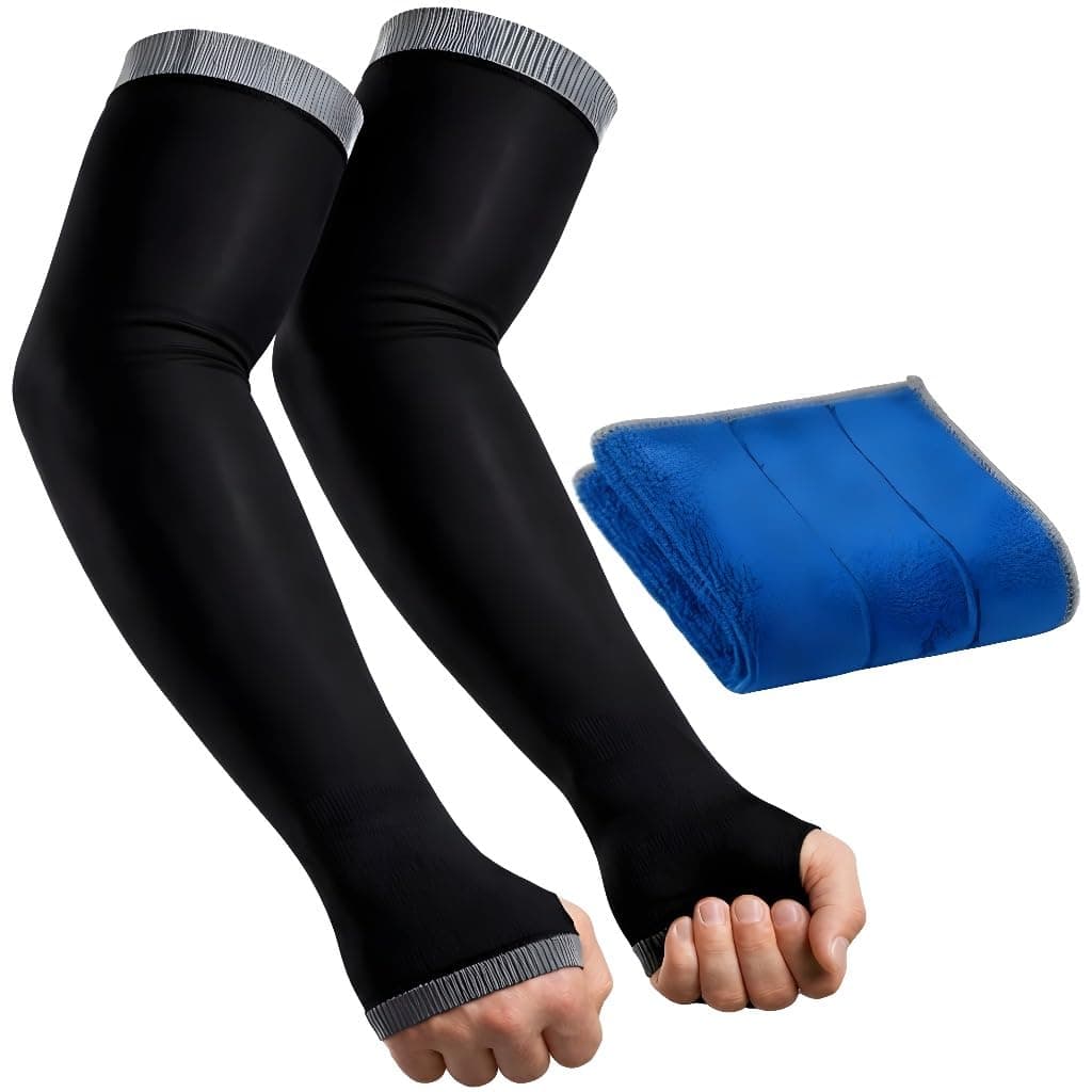 UV Protection Arm Sleeves for Men & Women UPF 50+ with Microfiber | Cooling Arm Sleeves for Bike Riding, Cycling & Sports | Sun Protection Arm Covers for Bikers | Summer Bike Accessories