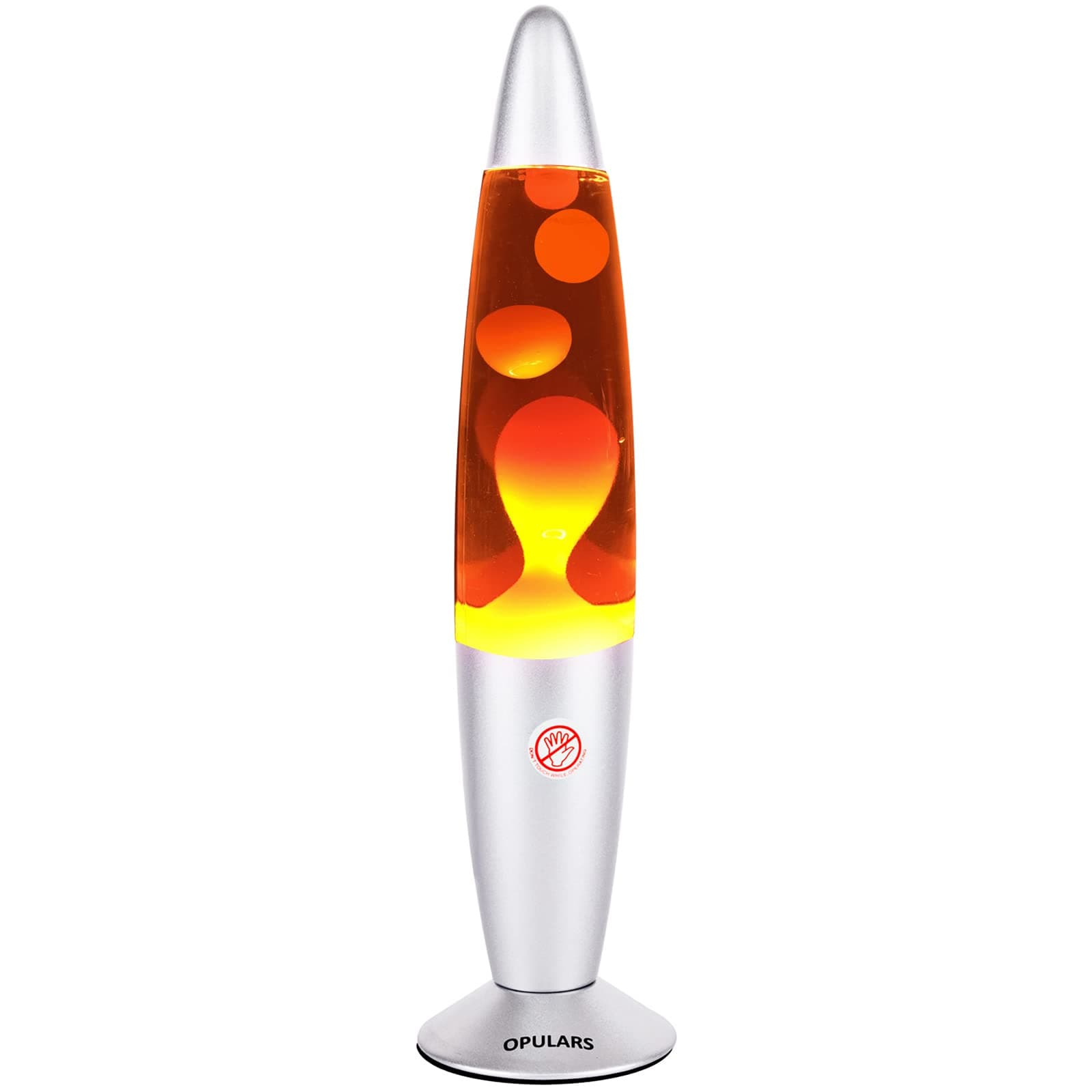 Liquid Motion Lamp Magma Lamps for Adults and Kids, 13.5-inch Silver Base Lamp Colormax Volcanic with Orange Wax in Clear Liquid,Night Light for Bedroom Office Home Decor
