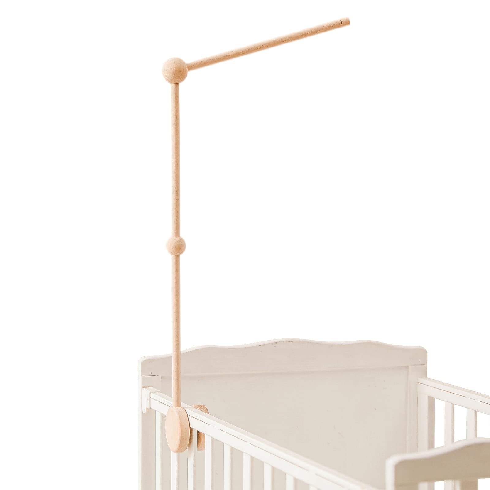 Crib Mobile Holder, HBM Wooden Mobile Arm & Hanger for Crib, Nursery Decor for Baby Girl Boy