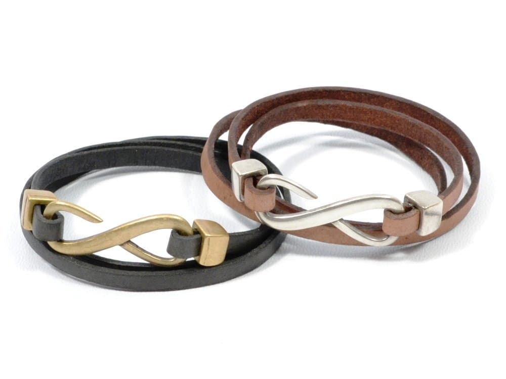 couples triple wrap infinity leather bracelet