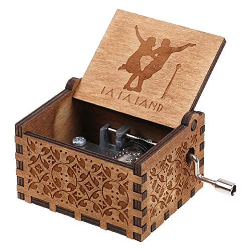 Wooden La La Land Musical Boxes, Handmade Laser Engraved Wood Music Box for Christmas/Birthday/Valentine's Day (La la Land)