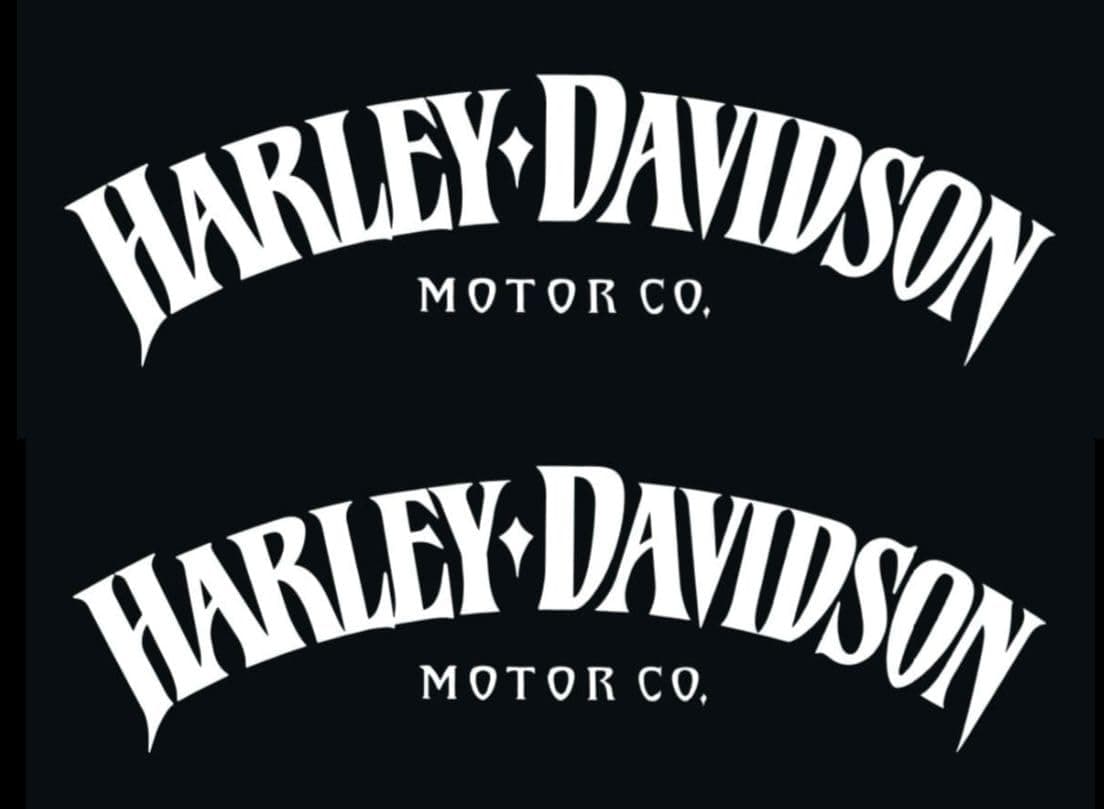 Motorcycle Classic Logo Harley Design Vinyl #1 Piece Moto Harley Club 2.5"x8" (White)