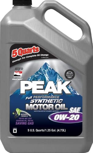 PEAK P2MS05 0W-20 Synthetic Motor Oil - 5 Quart, (Case of 3)