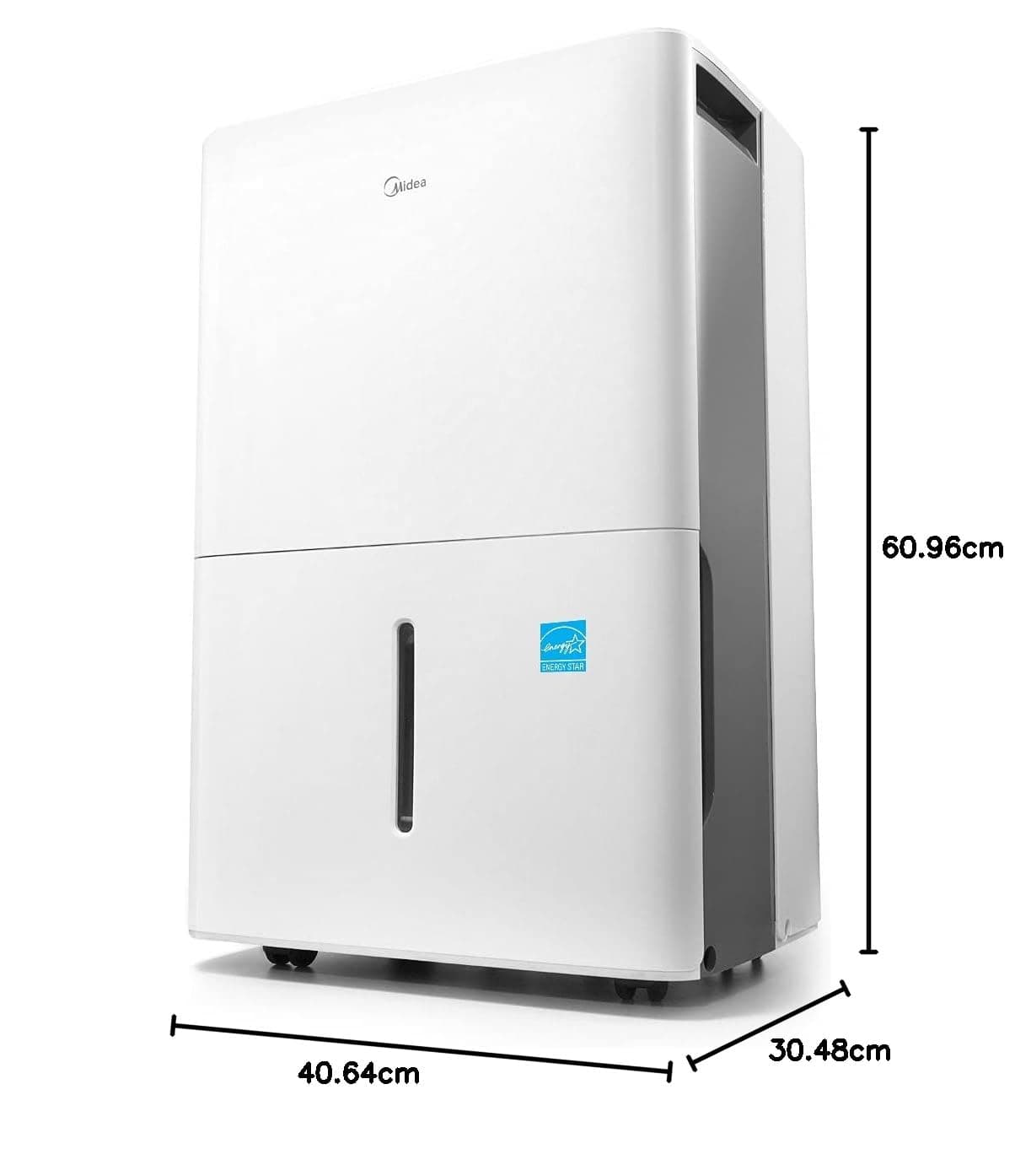 MIDEA MAD50P1AWS Energy Star Dehumidifier 70 Pint with Pump, Reusable Filter, Ideal for Removing Moisture for basements, bedroom, bathroom, with bucket of 1.6 gallon, New 50 Pint-2019 DOE, pump-2019