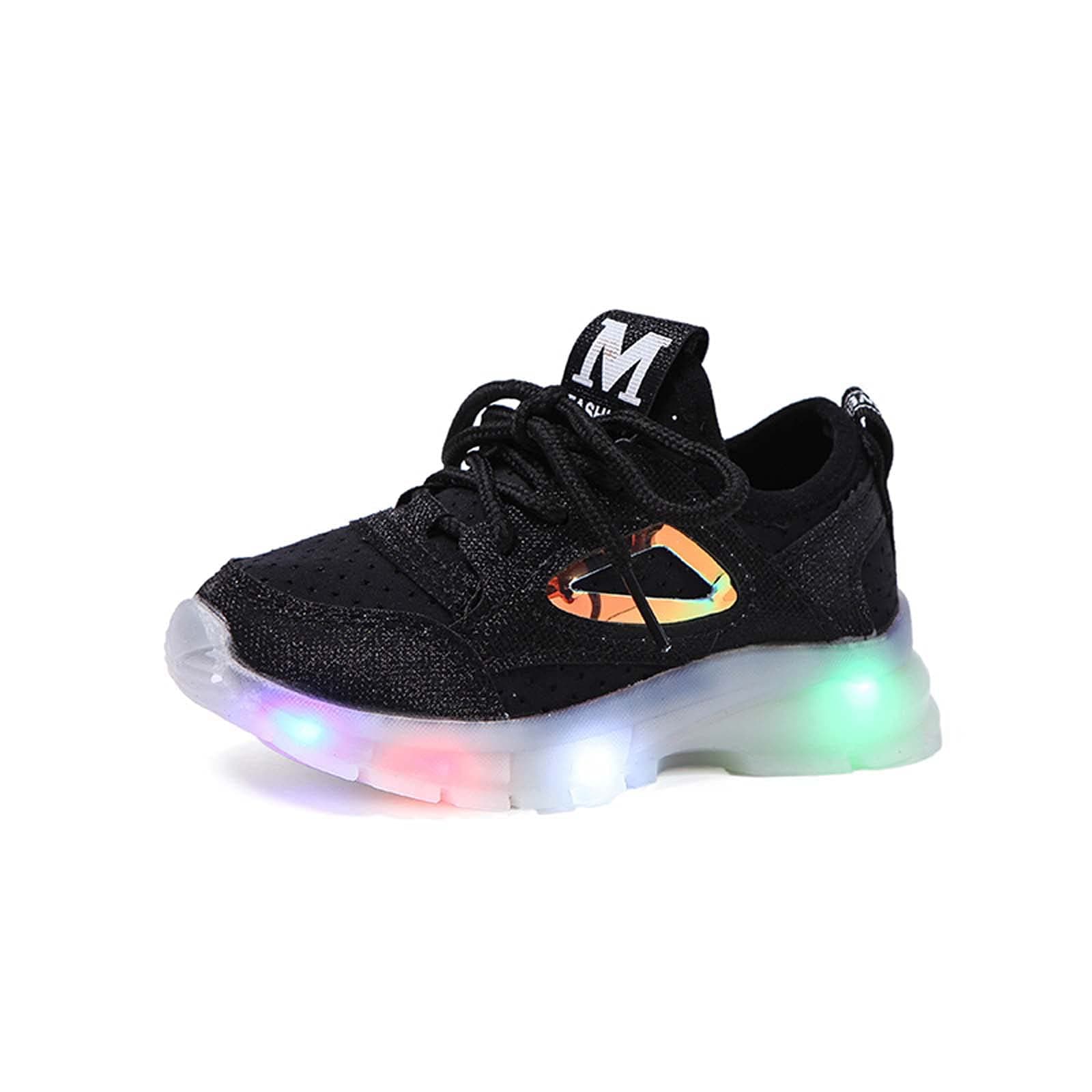 HOMEBABY Toddler Kids Mesh Light Up Trainers Baby Girls Boy Running LED Luminous Shoes Sneakers Boots Unisex Halloween Christmas Gift