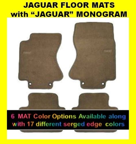 AAA Communications XJ8 Jaguar Plush Floor Mats with Jaguar Monogram 2004 2005 2006 2007 2008 2009 4 Piece Set