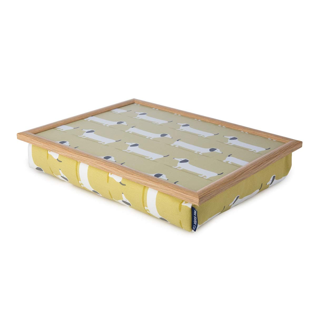 Blue BadgeCo Sausage Dog Lap Tray with Bean Bag Cushion, Padded Lap Tray for Dinner with TV or Breakfast in Bed, Laptop Holder, Moulds to Your Lap, 700 g