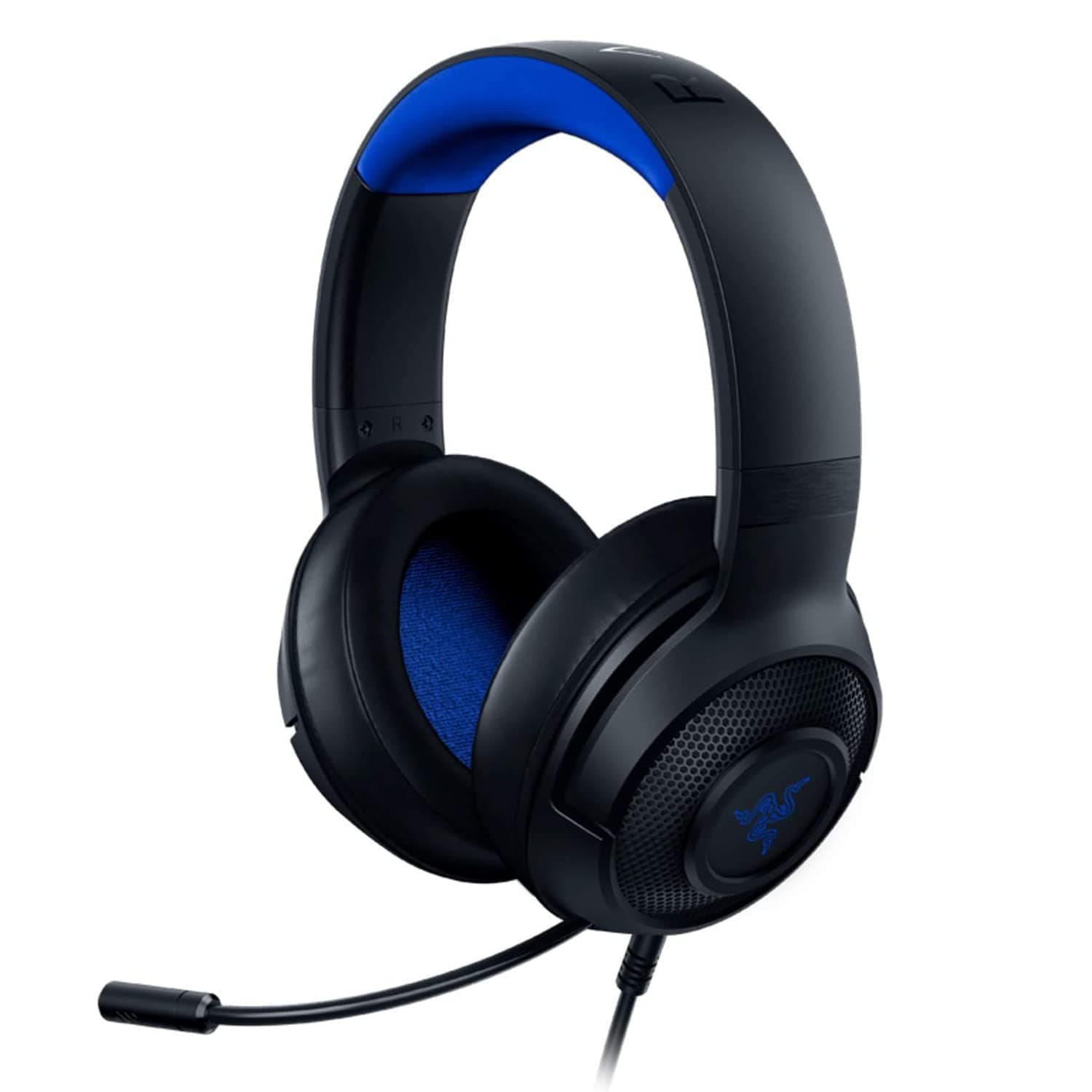 Razer Kraken X for Console - Wired Console Gaming Headset (Bendable Cardiod Microphone, Custom-Tuned 40 mm Drivers, 3.5 mm Connection, Oval Ear Cushions, Adjustable Headband) Black-Blue