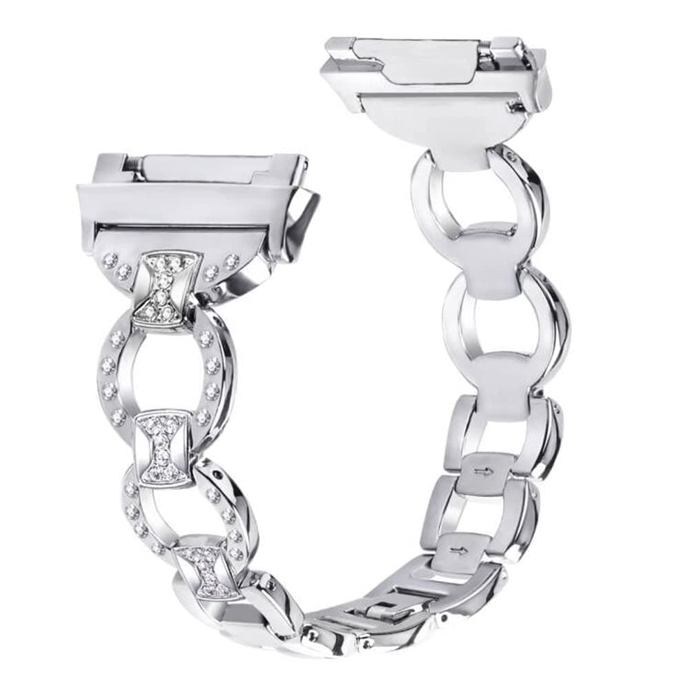 AISPORTS Compatible for Fitbit Ionic Strap for Women, Fitbit Ionic Strap Stainless Steel Sparkle Bling Glitter Diamond Rhinestone Metal Bracelet Wristband Replacement Strap for Fitbit Ionic Smartwatch
