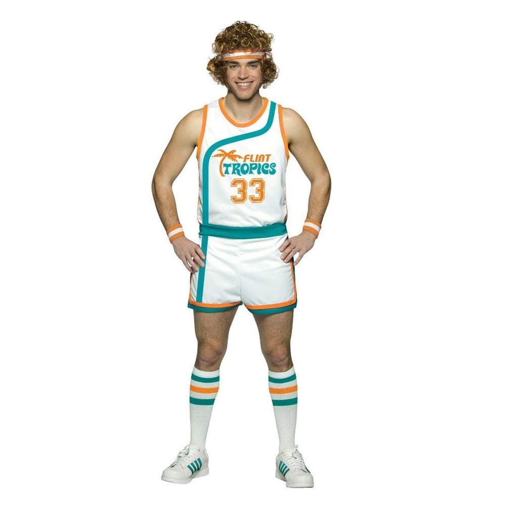 flint tropicsSemi Pro Jackie Moon Basketball Uniform Costume White