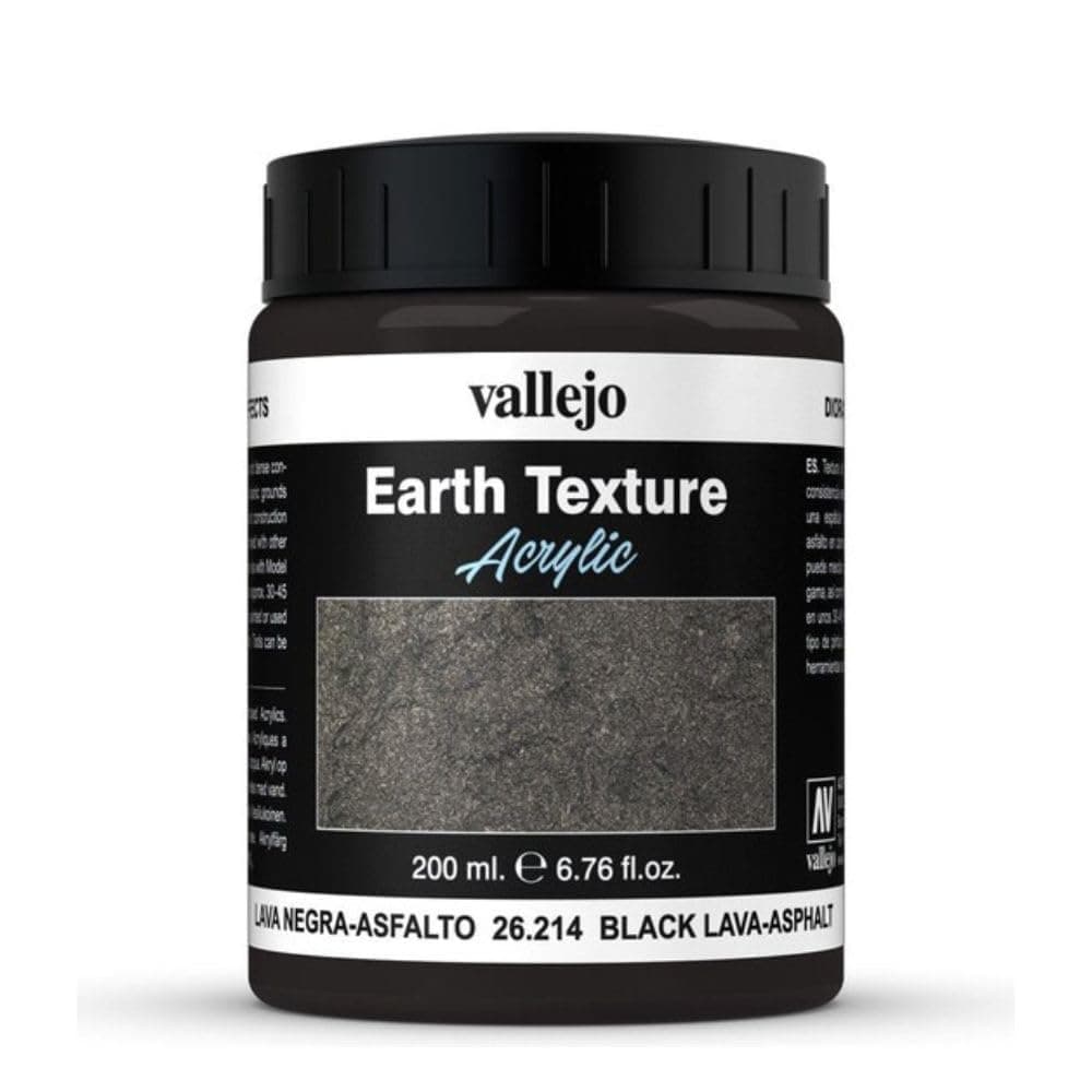 Vallejo 26214 Earth Texture 200ml, Back Lava Asphalt