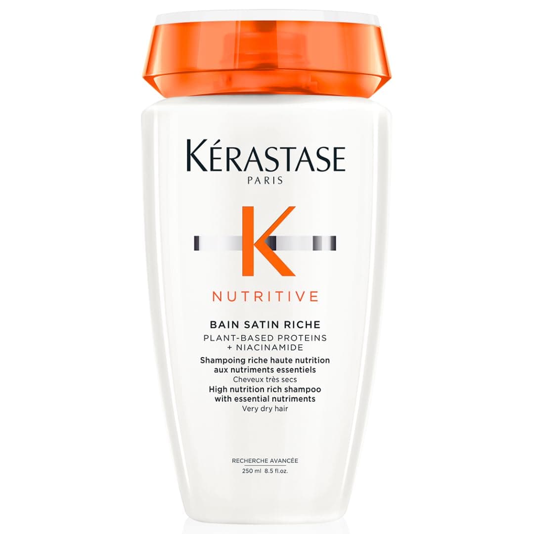 – Kérastase Nutritive Bain Satin Riche Shampoo | Cleanses & Deeply Replenishes Moisture | With Plant-Based Proteins & Niacinamide | For Medium to Thick to Dry Hair