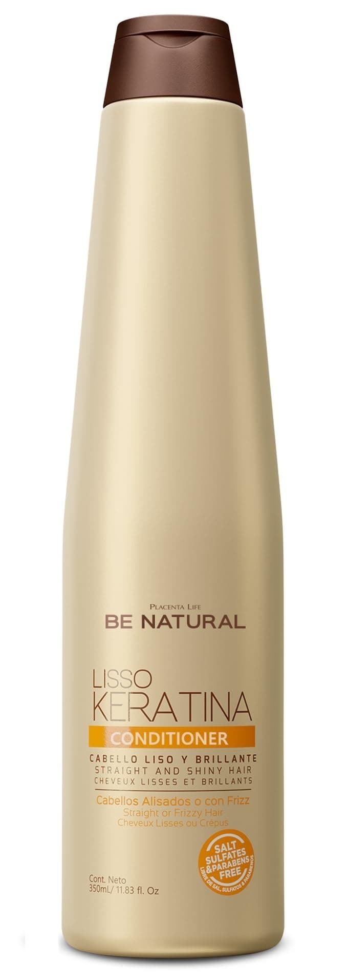 PLACENTA LIFE BE NATURAL LISSO KERATINA Conditioner with Hydrolyzed Keratin for Straigth and Shiny Hair. (350 gr/ 12.35Oz).