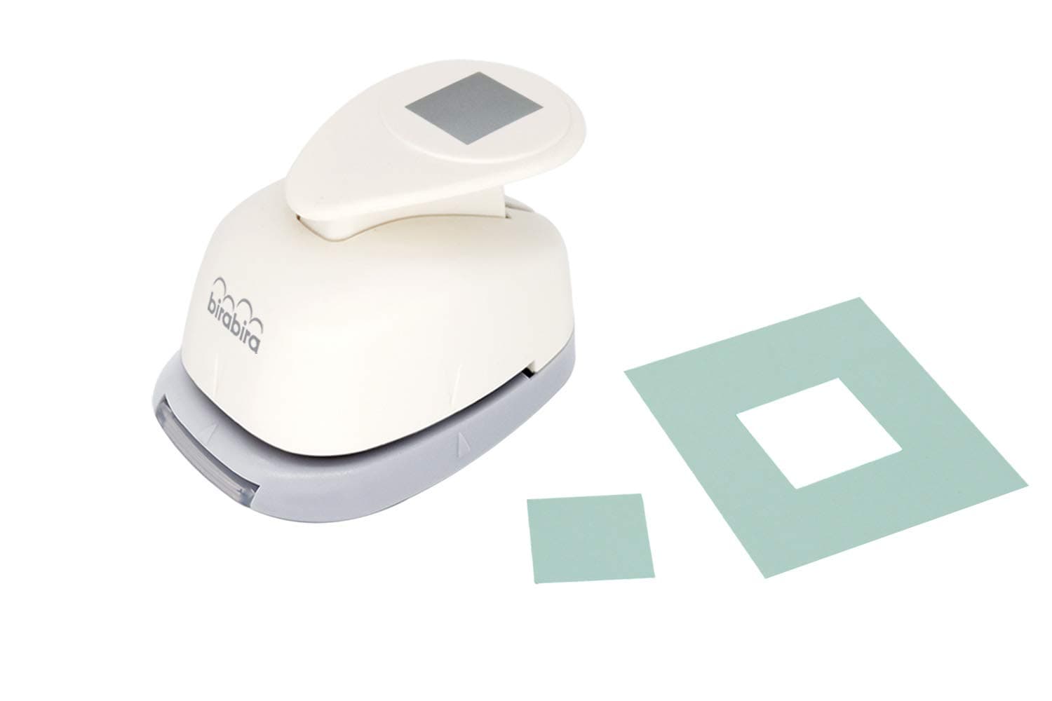 BiraBira Bira 11/16 x 11/16 inch Square Lever Action Craft Punch for Paper Crafting Scrapbooking Cards Arts (1 inch Square Measured diagonally))