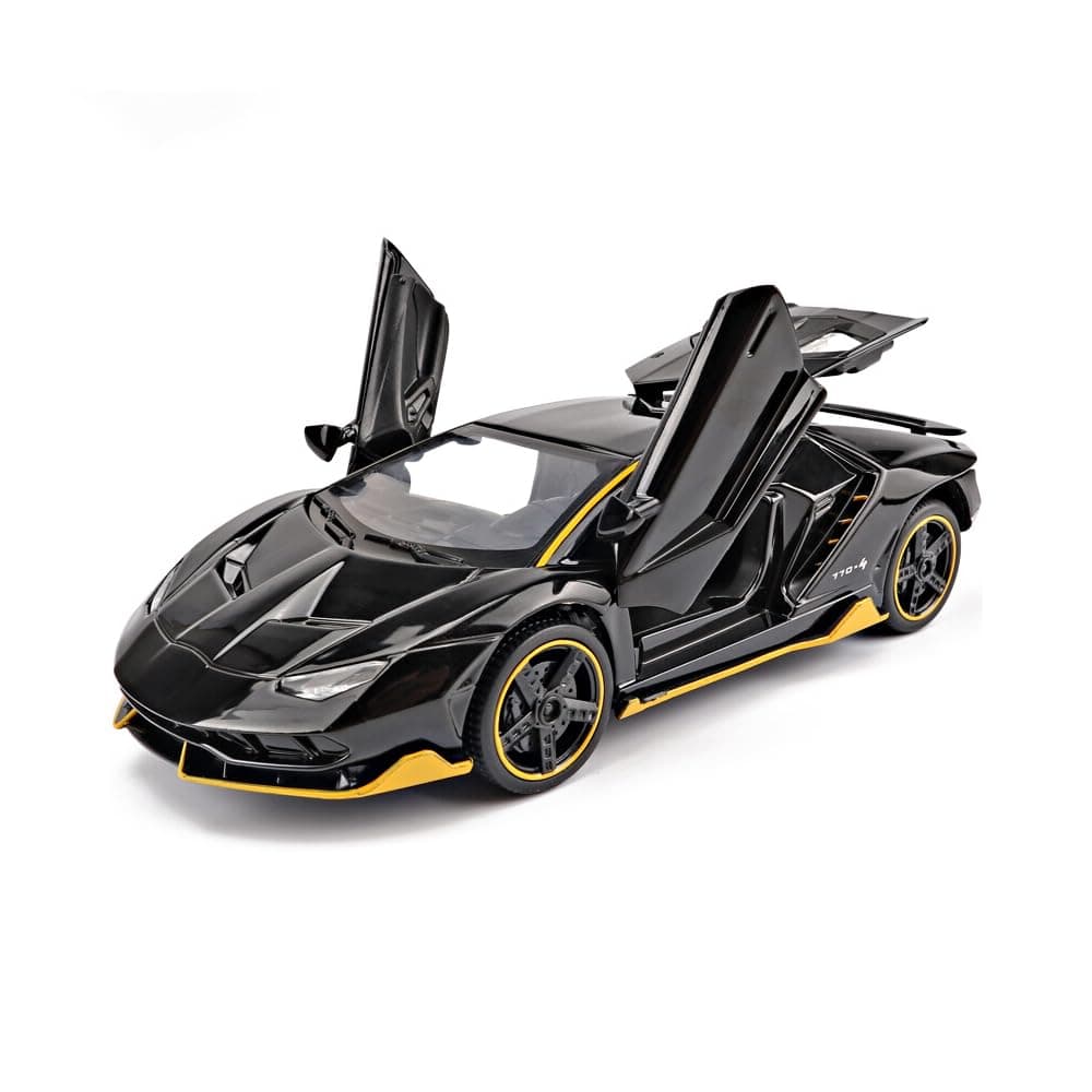 Alloy Collectible Black Lambo Toy Pull Back Vehicles Diecast Cars Model with Light & Sound